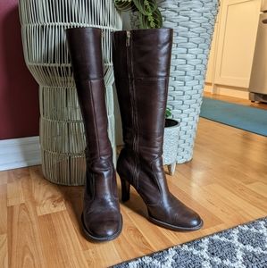 Tall Dark brown leather boots.  gently used well cared for   Aldo size 38 8.5